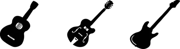 Icono Guitarra Aislado Fondo — Vector de stock