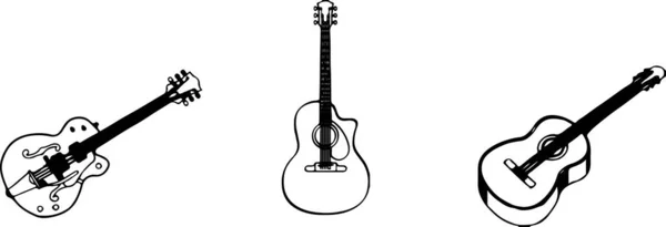 Icono Guitarra Aislado Fondo — Vector de stock