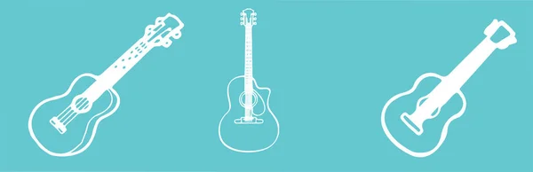 Icono Guitarra Aislado Fondo — Archivo Imágenes Vectoriales