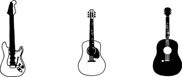 Icono Guitarra Aislado Fondo — Vector de stock