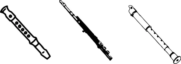 Flötensymbol Isoliert Auf Weißem Hintergrund — Stockvektor