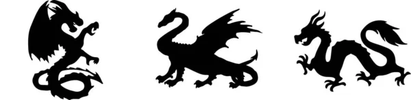Drachen Symbol Isoliert Auf Dem Hintergrund — Stockvektor