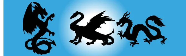 Drachen Symbol Isoliert Auf Dem Hintergrund — Stockvektor