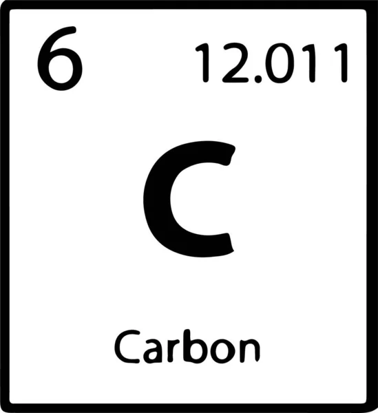 Icône Carbone Table Périodique Isolée Sur Fond Blanc — Image vectorielle