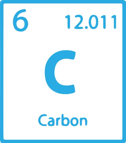 Periodisk Tabell Element Kol Ikon Isolerad Vit Bakgrund — Stock vektor