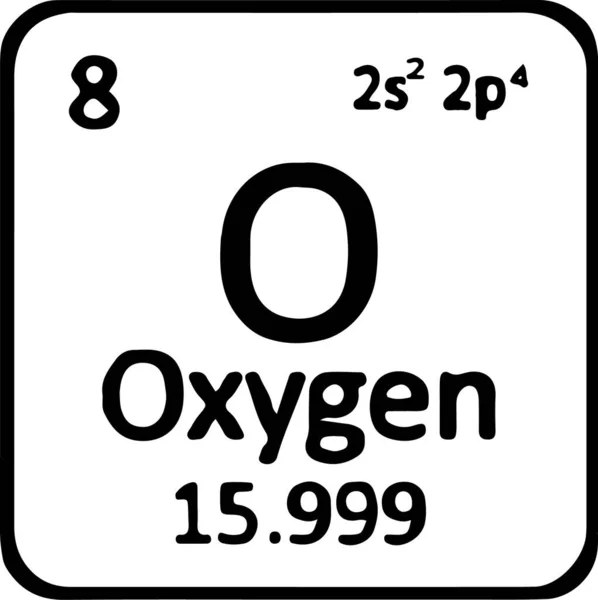 Icône Oxygène Élément Table Périodique Isolée Sur Fond Blanc — Image vectorielle