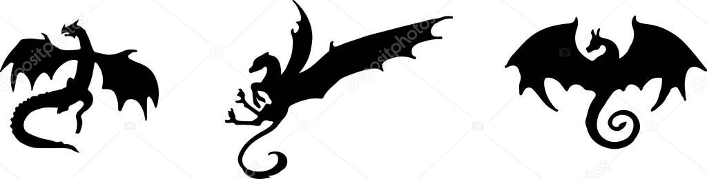 Dragon icon isolated on background
