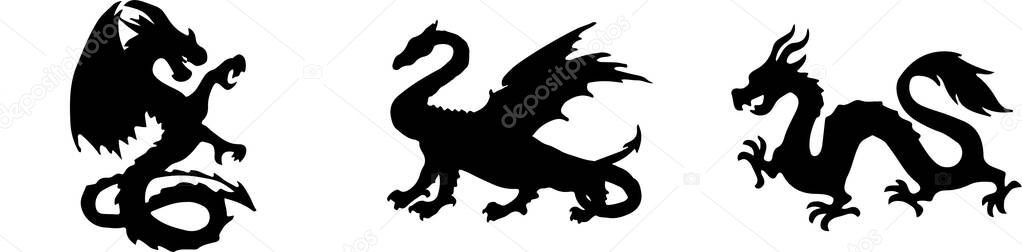 Dragon icon isolated on background