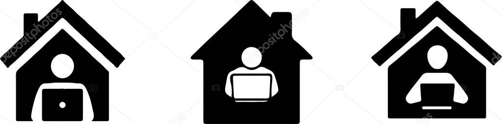 Work from home icon isolated on white background