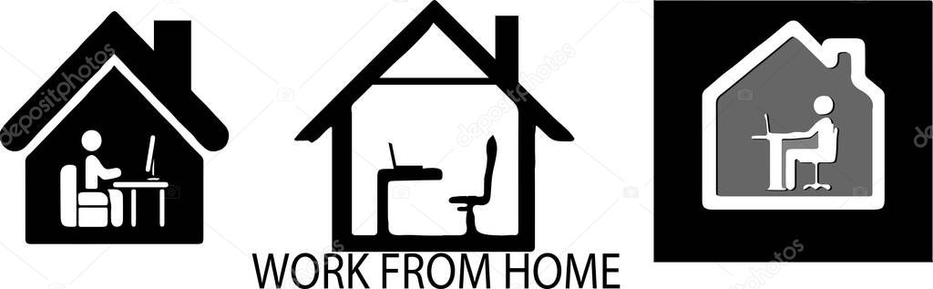 Work from home icon isolated on white background