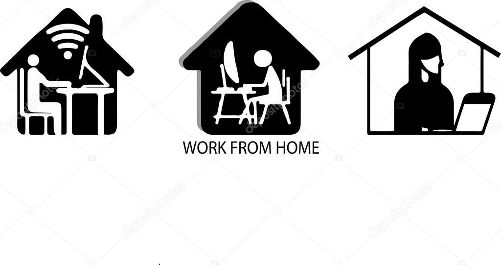 Work from home icon isolated on white background