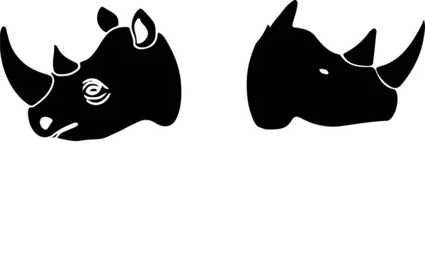Illustration Vectorielle Sihoulette Rhinocéros Tropicale — Image vectorielle