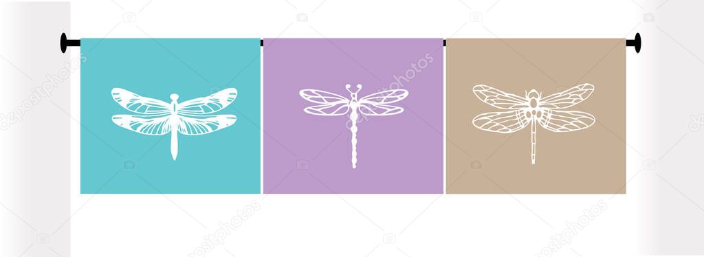 dragonfly icon isolated on background