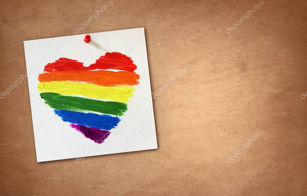 Gay flag rainbow heart background