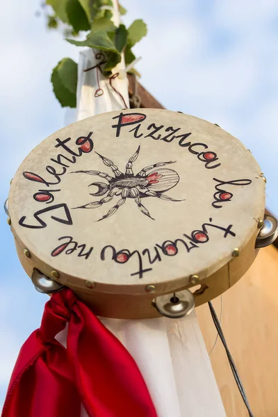 Avetrana Italien Juni 2018 Tamburin Für Pizzica Nationales Musikinstrument Salento — Stockfoto