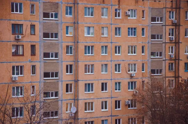 Multi Storey Panel House Old Houses Ussr Roof Stairs Communications — Stock Photo, Image