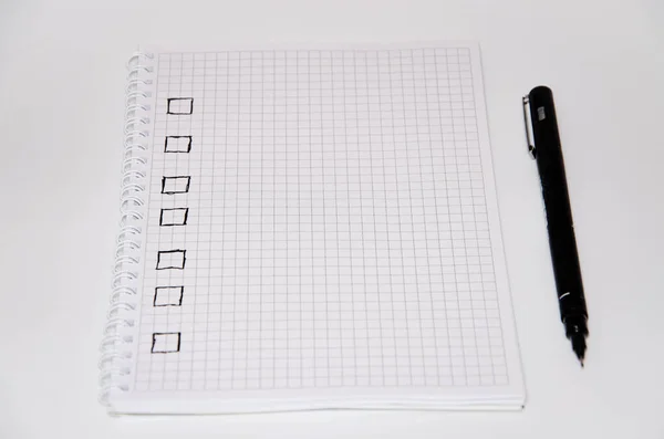 Check List Square Items Empty Checked Tick Squared Notebook Black — Stock Photo, Image