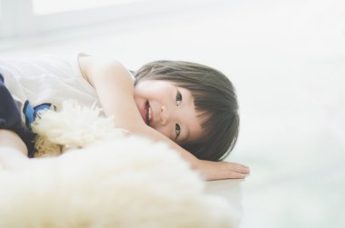 portre fotoğraf şirin Asyalı bebeğin ifade