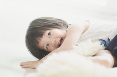 portre fotoğraf şirin Asyalı bebeğin ifade