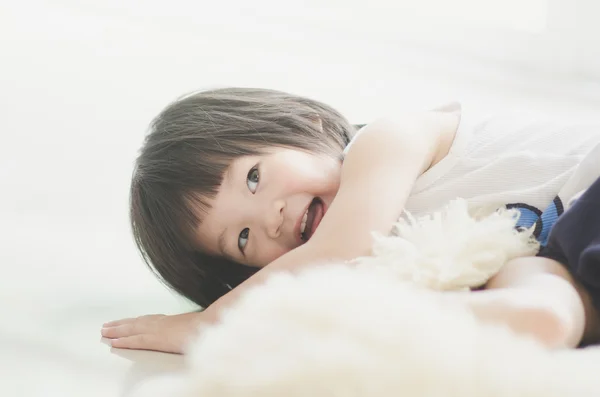 Closeup photo of cute asian baby's expression — Stock Photo, Image