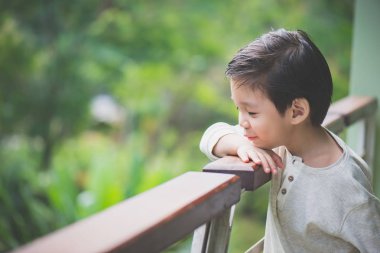 kopya alanı ile şirin Asyalı çocuk