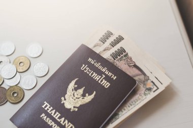 Pasaport ve para birimi arka planı kapat