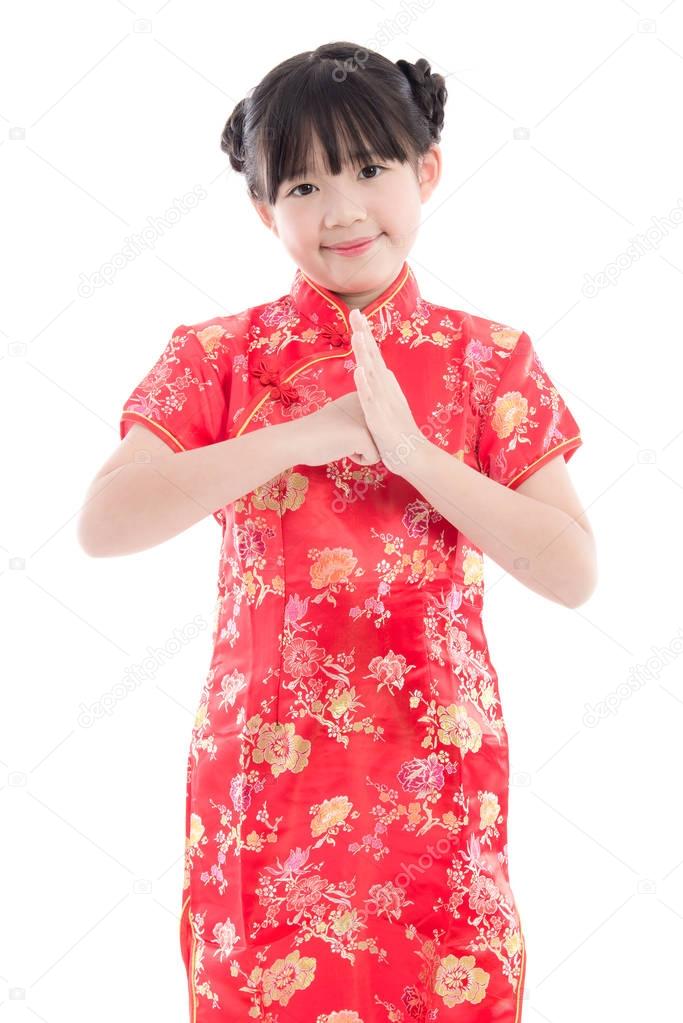 Beautiful asian girl wishing you a happy Chinese New Year