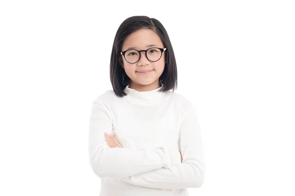 Asijská dívka, která nosí brýle — Stock fotografie