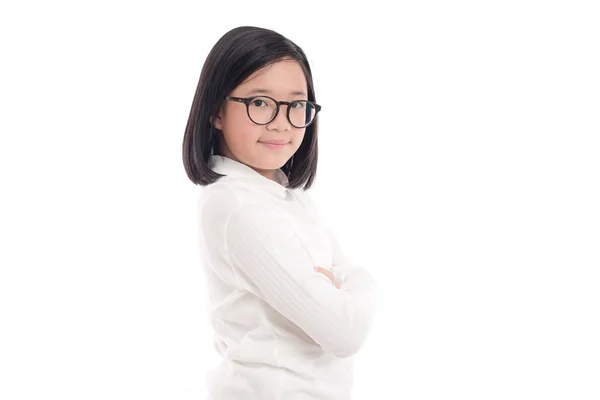 Asijská dívka, která nosí brýle — Stock fotografie