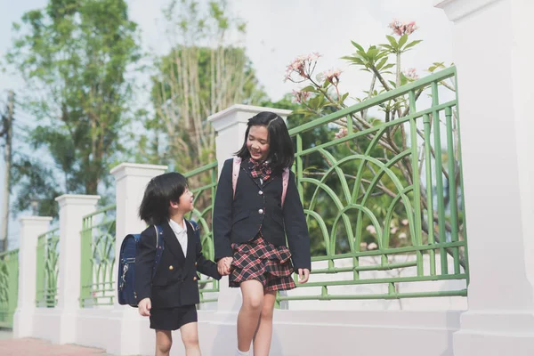 Asian children  holding hand  together — Stock Photo, Image