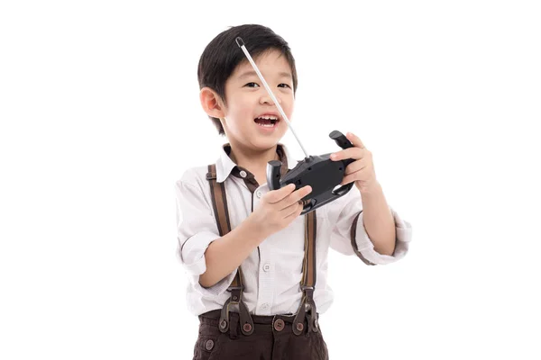 Criança segurando rádio controle remoto — Fotografia de Stock