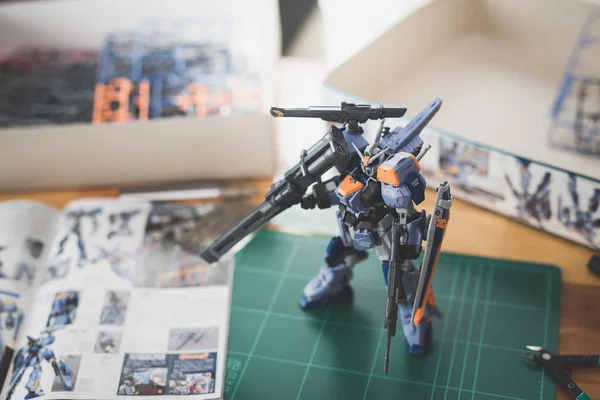 งเทพฯ ประเทศไทย งหาคม 2016 ปแบบพลาสต กของ Gat X102 Duel Gundam — ภาพถ่ายสต็อก