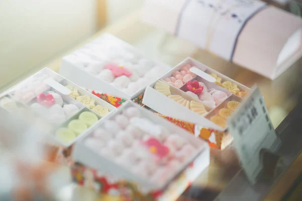 Primer Plano Del Postre Japonés Escaparate — Foto de Stock