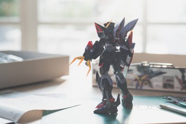 Bangkok, Tayland - 13 Aralık 2017: Plastik model Gat-X207 Blitz Gundam Master dereceli ölçek 1: 100