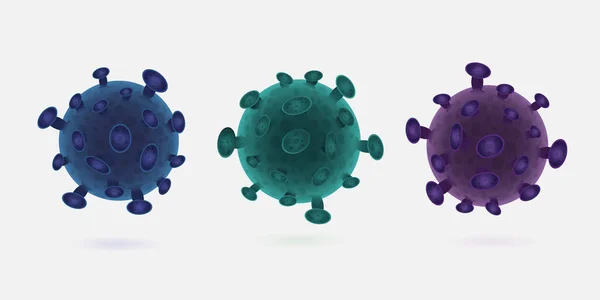 Coronavirus Bacteria Cell Icon 2019 Ncov Covid 2019 Covid Novel — Vetor de Stock