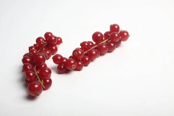 Fresh red currant isolated on white background flat lay — Stock Photo, Image