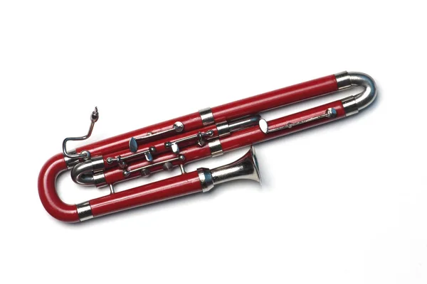 Contrabassoon isolated on white background flat lay — Stock Photo, Image