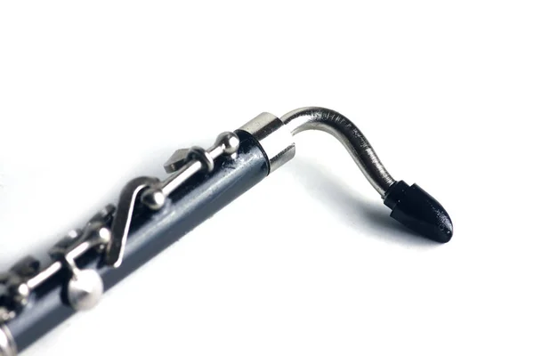 Bass Clarinet Mouthpiece Close Isolated White Background Image Contains Copy — Stock Photo, Image