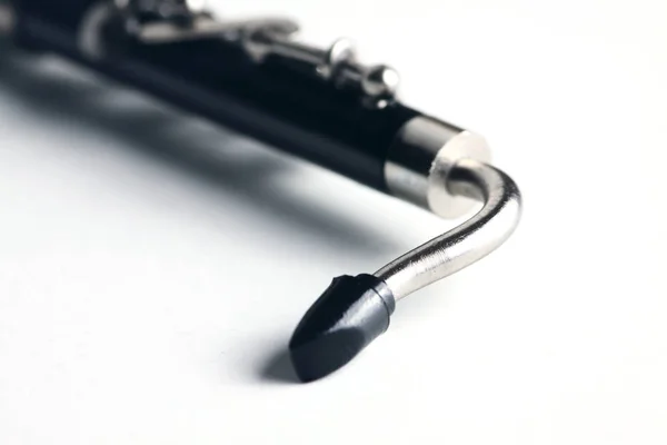 Bass Clarinet Mouthpiece Close Isolated White Background Image Contains Copy — Stock Photo, Image