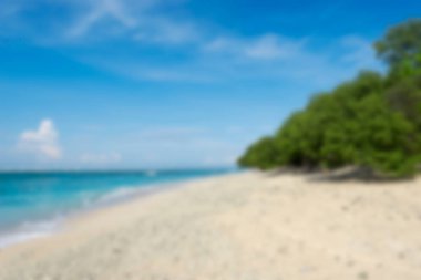 Tatil yaz okyanus plaj arka plan üzerinde bulanık soyut . 