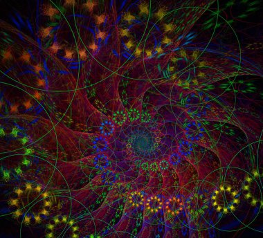 Dekoratif fraktal soyut renkli sarmal