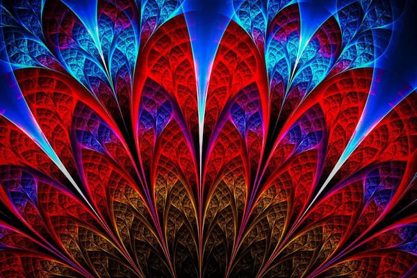 Decoratieve fractal abstract gevlamd bloem — Stockfoto