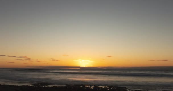 Timelapse Golden Sunset Atlantic Ocean Spain — Stock Video