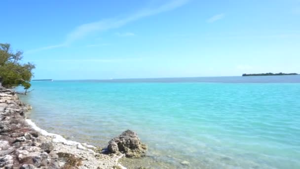 Landschaft Blick Auf Das Meer Der Küste Mit Blauem Himmel — Stockvideo