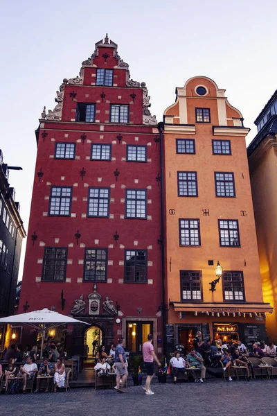 Stockholm Schweden Juli 2019 Farbenfrohe Häuser Haupt Und Ältesten Quadratischen — Stockfoto