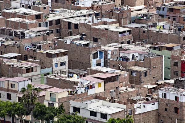 Lima Peru Dezembro 2019 Vista Aérea Dos Bairros Pobres Lima — Fotografia de Stock