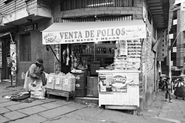 Paz Bolivia January 2020 Bolivian Woman Wearing Traditional Dress Cholitas — Stock fotografie