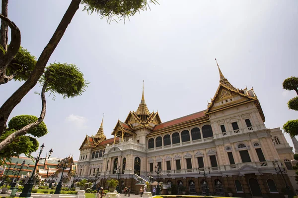 Подробнее Архитектуре Буддийском Храме Большого Королевского Дворца Бангкоке Таиланд — стоковое фото