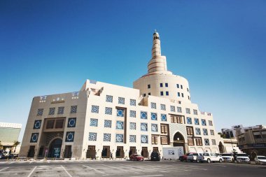 DOHA, Katar - Şubat 2020: Doha, Katar 'daki Spiral Cami