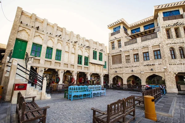 Doha Qatar Febrero 2020 Tradicional Mercado Antiguo Oriente Medio Souq — Foto de Stock